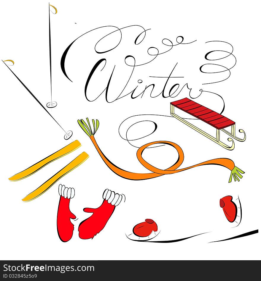 Winter. Universal template for greeting card, web page, background