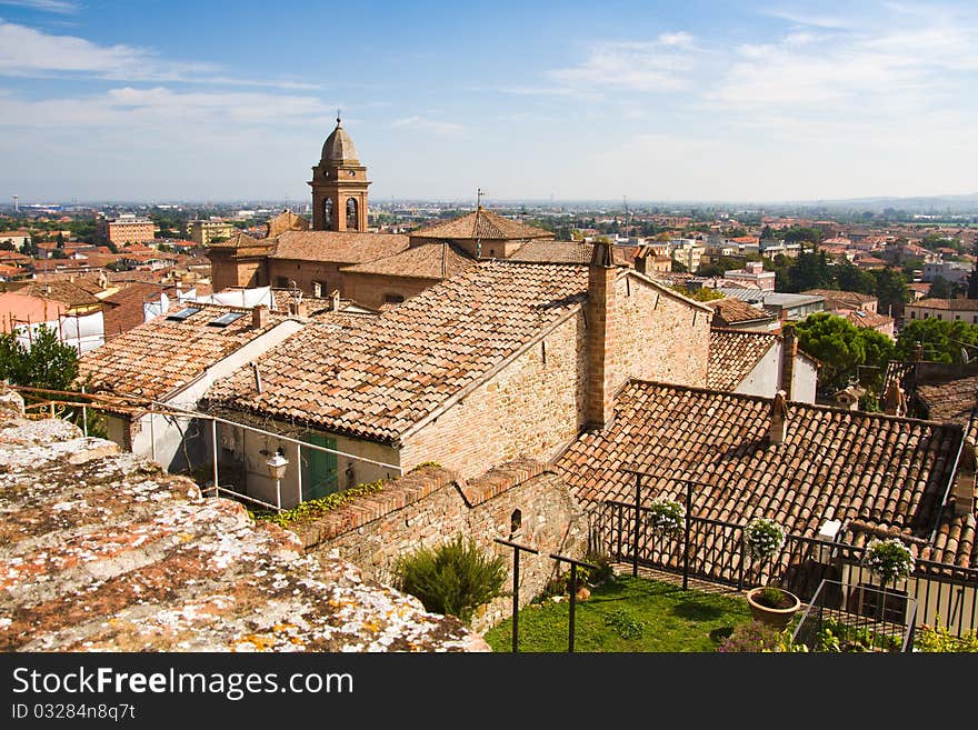 View over the roofs of Santarcangelo