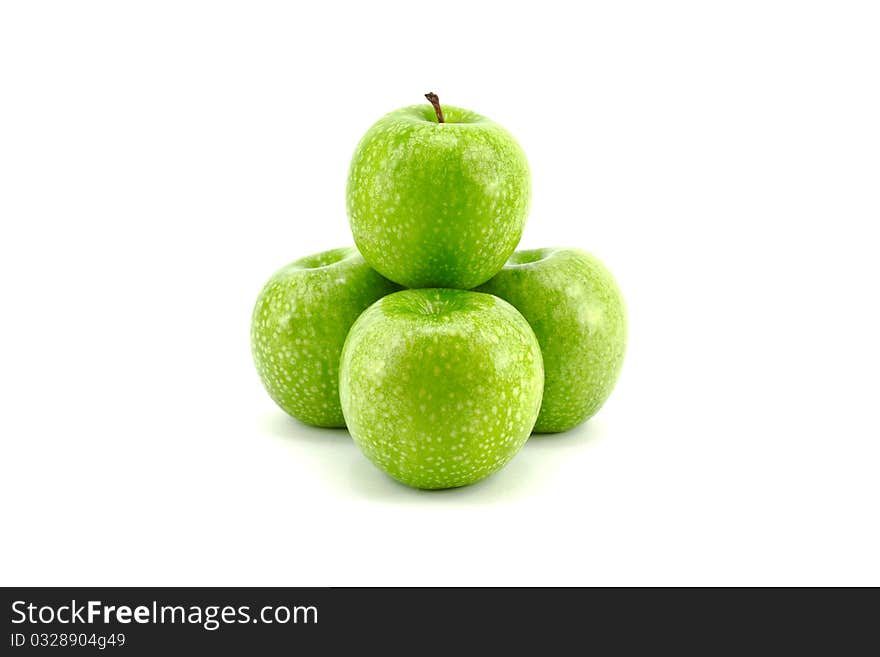 Fresh green apple isolated on white background