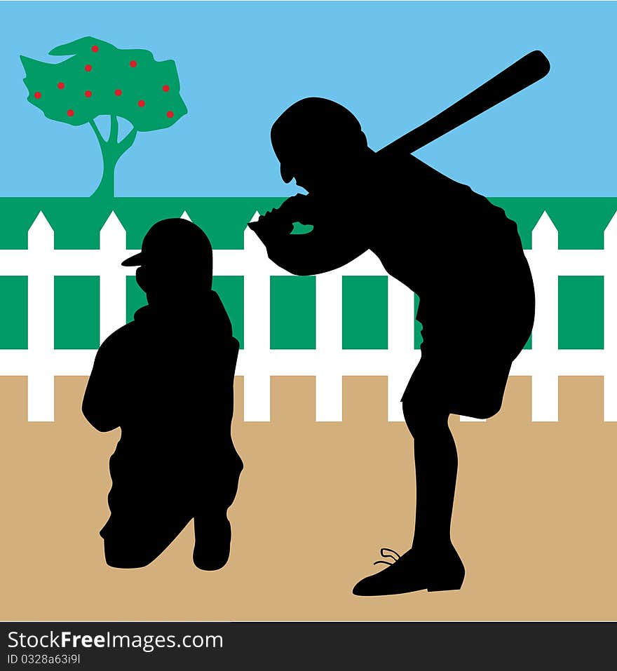 Young boys playing baseball