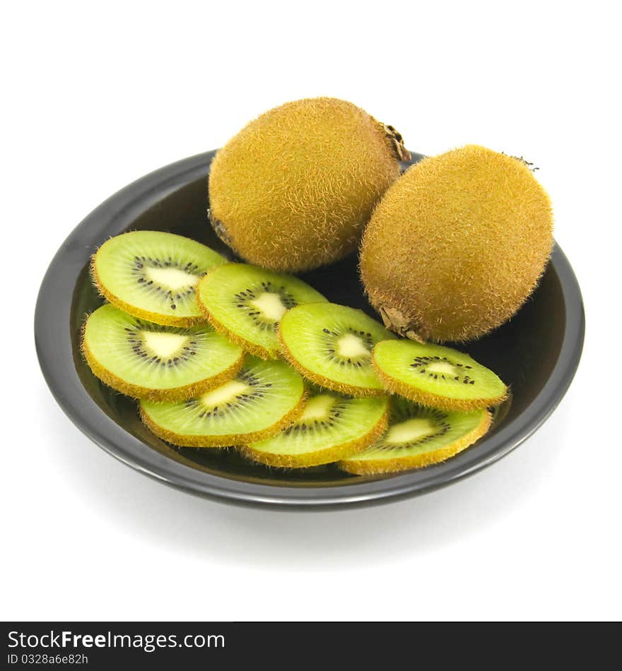 Fresh kiwis isolated on a white background