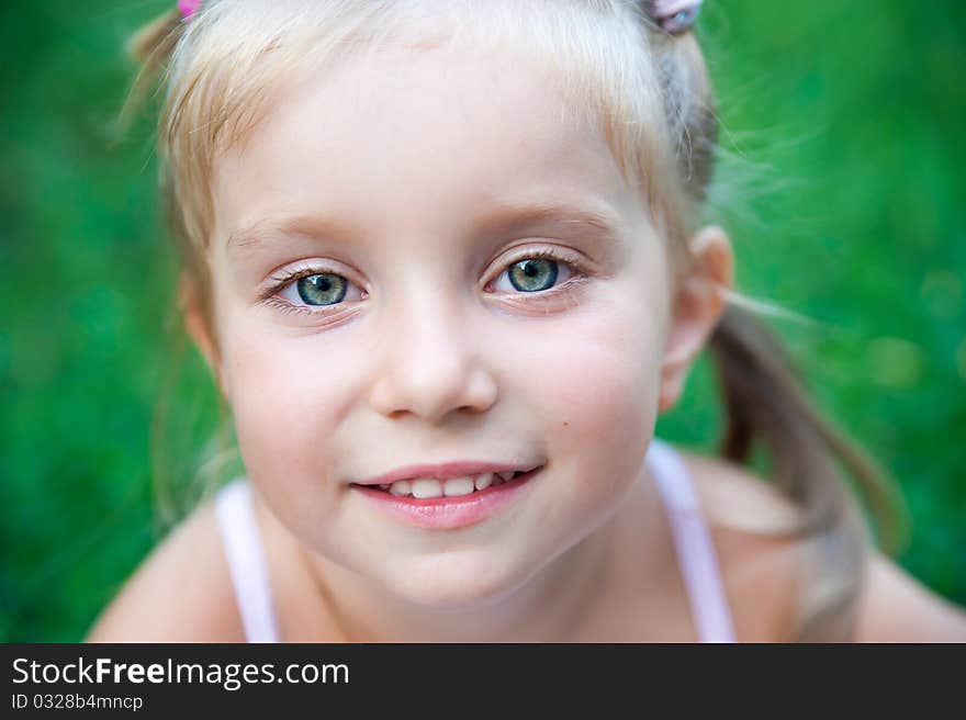 Close-up portrait of a pretty liitle girl. Close-up portrait of a pretty liitle girl