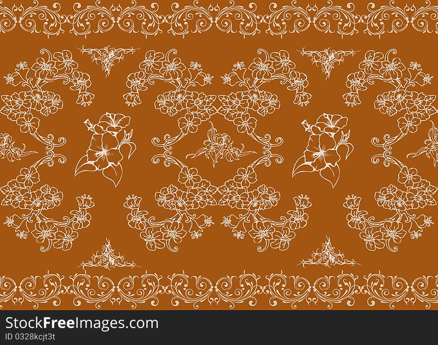 Leaf pattern with chocolate background