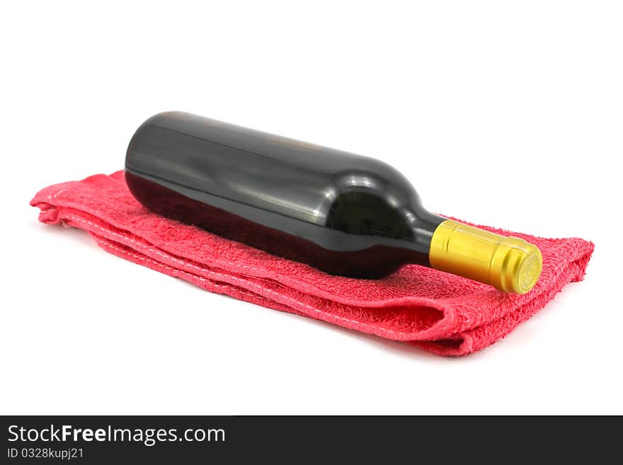 Wine bottle isolated on a white background