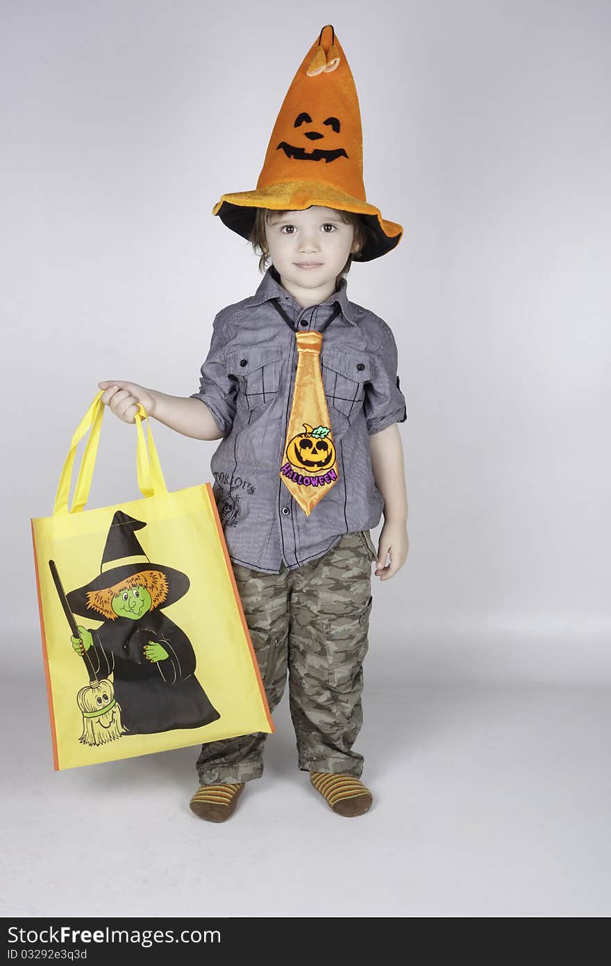 Child posing on a white background. Child posing on a white background