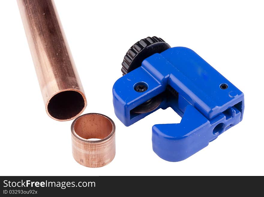 Special device for cutting water pipes blue. Special device for cutting water pipes blue.