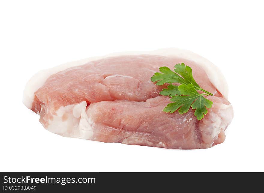 Raw pork chop with clipping path