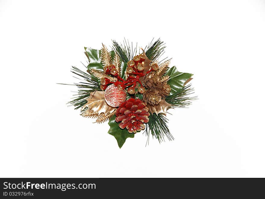 Festive Christmas decoration isolated on white background. Festive Christmas decoration isolated on white background