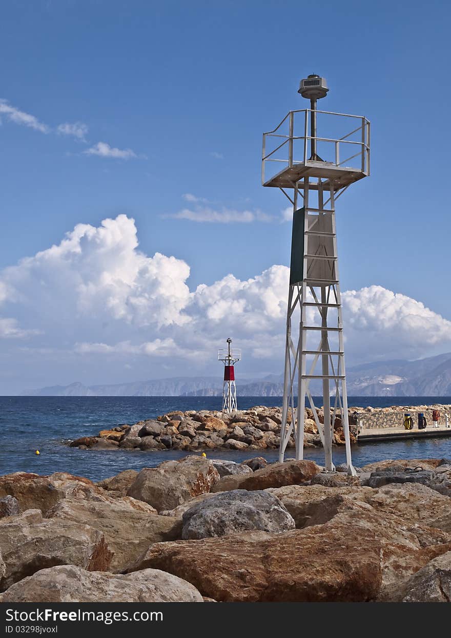 crete coastal view and sea breakers