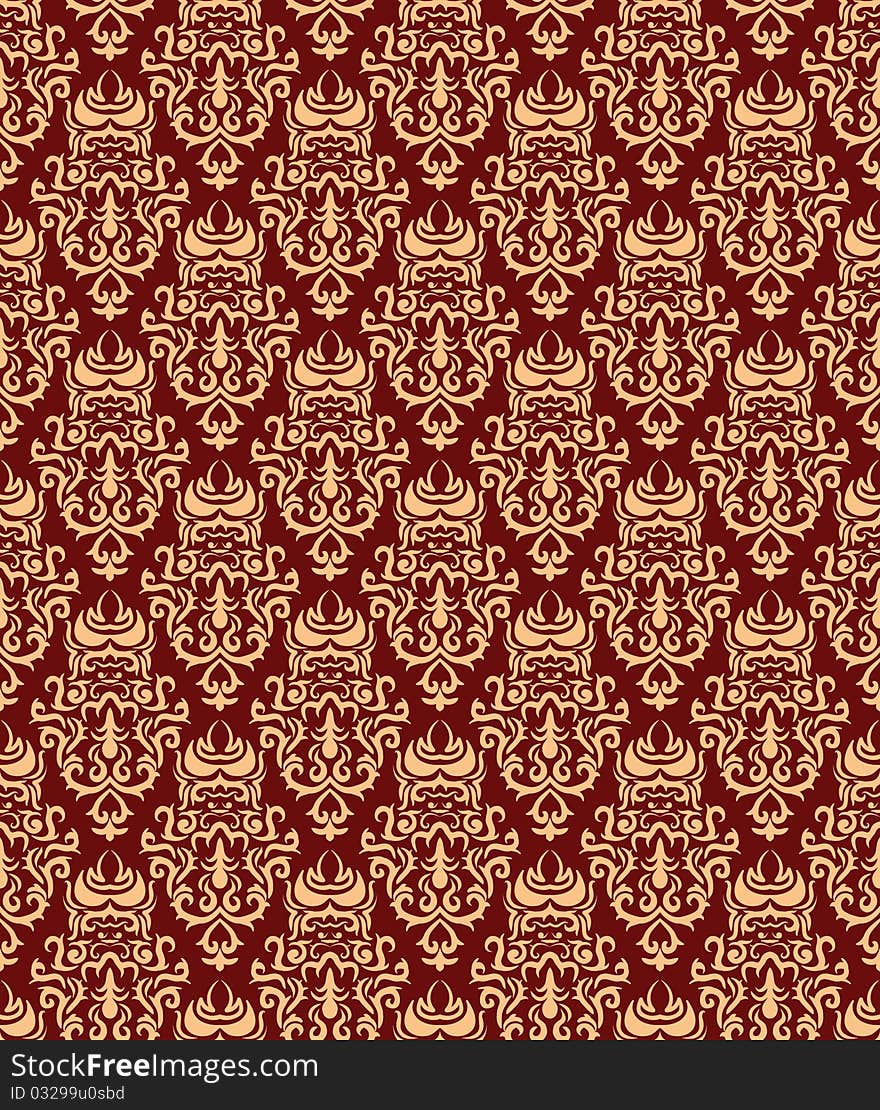 Seamless damask pattern in retro style. Seamless damask pattern in retro style