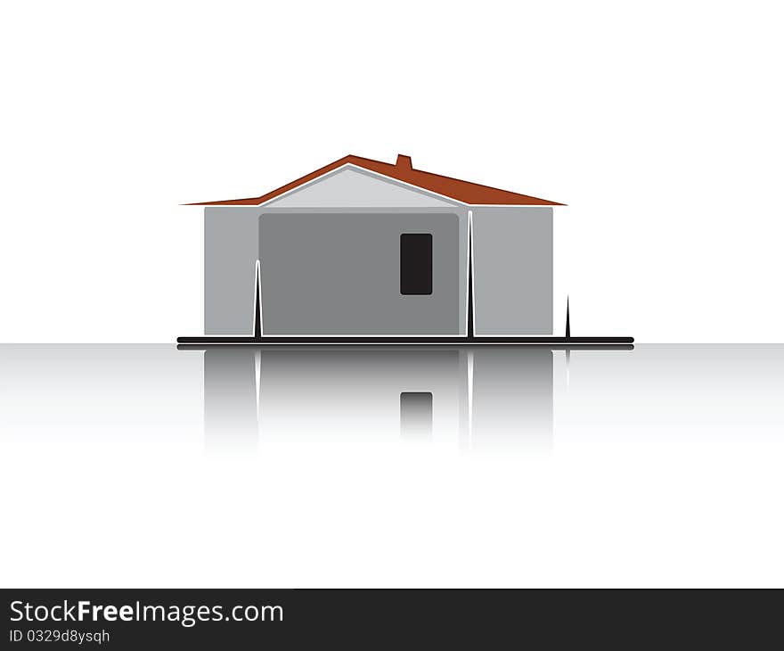 Simple illustration of house against the white background