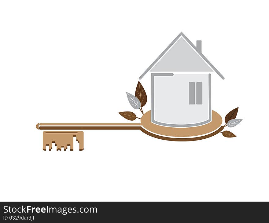 Simple illustration of house against the white background. Simple illustration of house against the white background