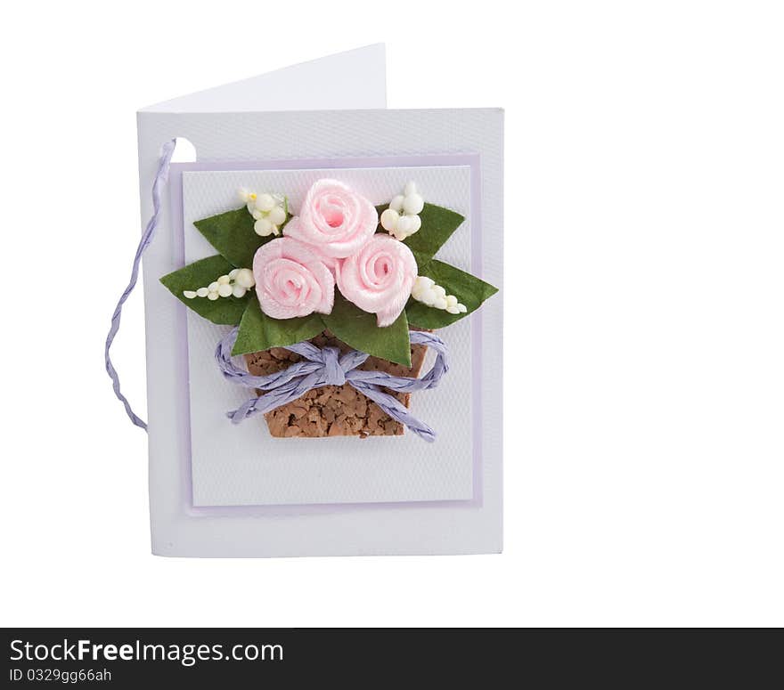 A small gift card on a white background. A small gift card on a white background