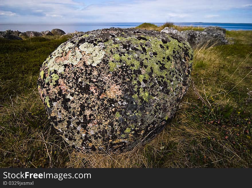 Big boulder on Greater Zayatsky island