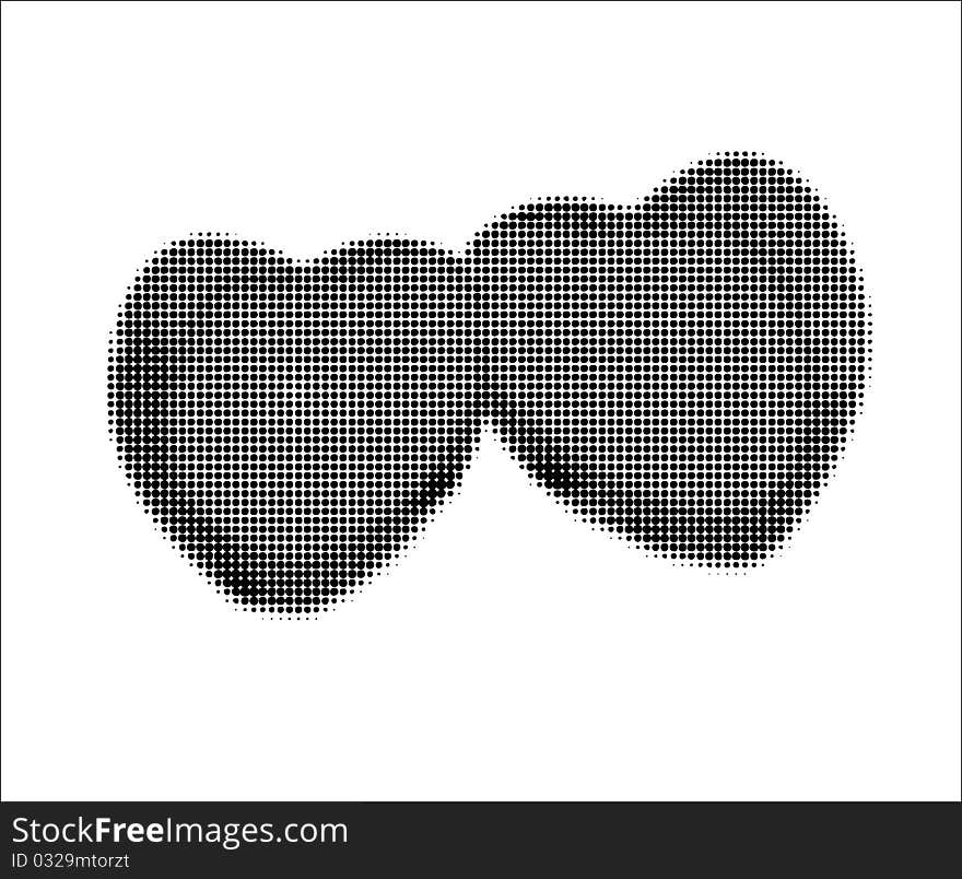 Illustration of two hearts on a white background. Vector.