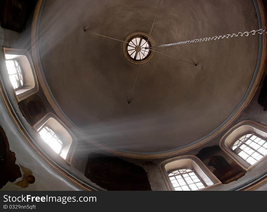 Dome of an old temple with windows. Dome of an old temple with windows