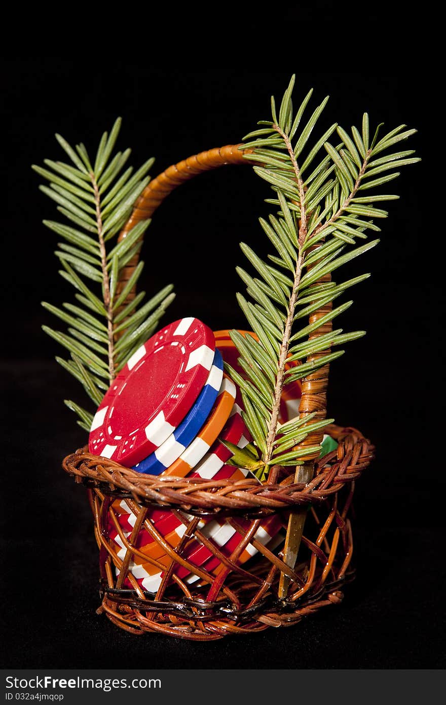 Chips, chips of basket isolated on a black background. Chips, chips of basket isolated on a black background