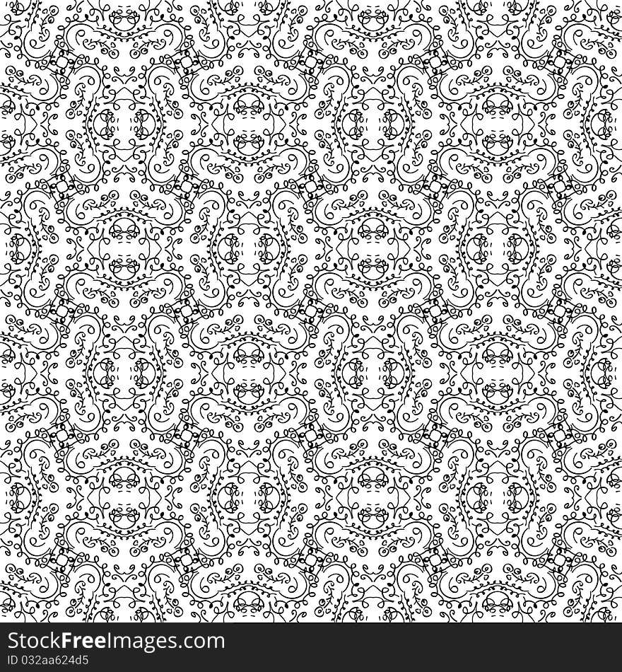 Pattern with elements, retro vector