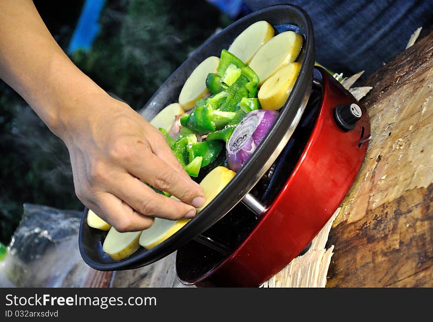 Making Food In Picnic