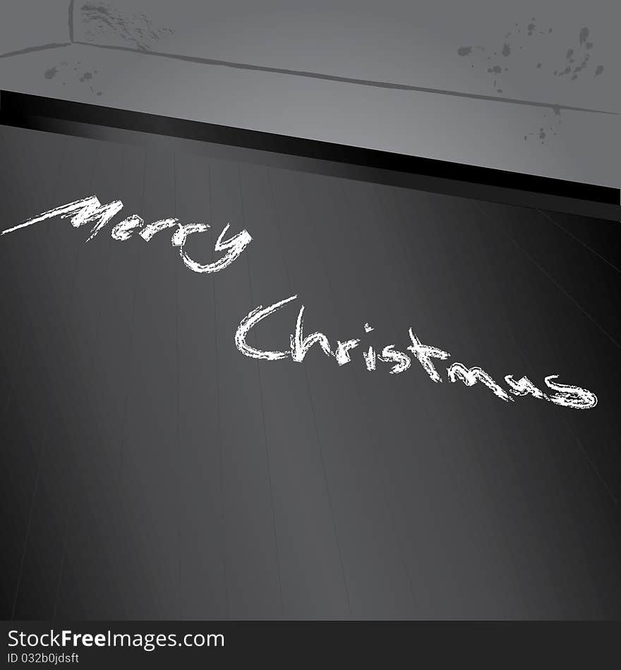 Merry Christmas wording at the black board. Merry Christmas wording at the black board