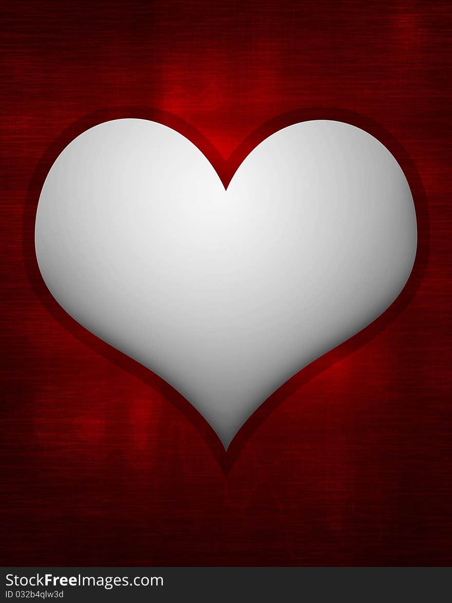 Shiny silver heart with dark red background. Shiny silver heart with dark red background