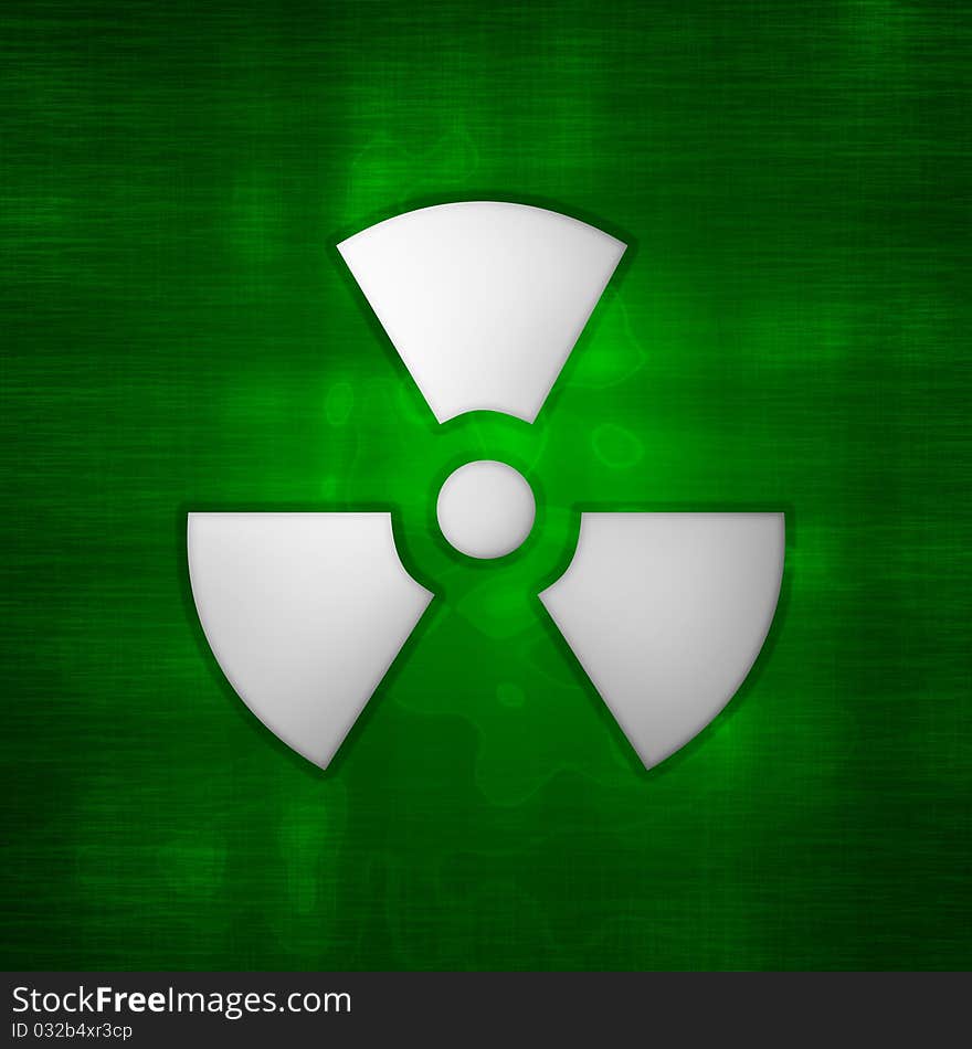 Symbol of dangerous bio hazard in green background. Symbol of dangerous bio hazard in green background