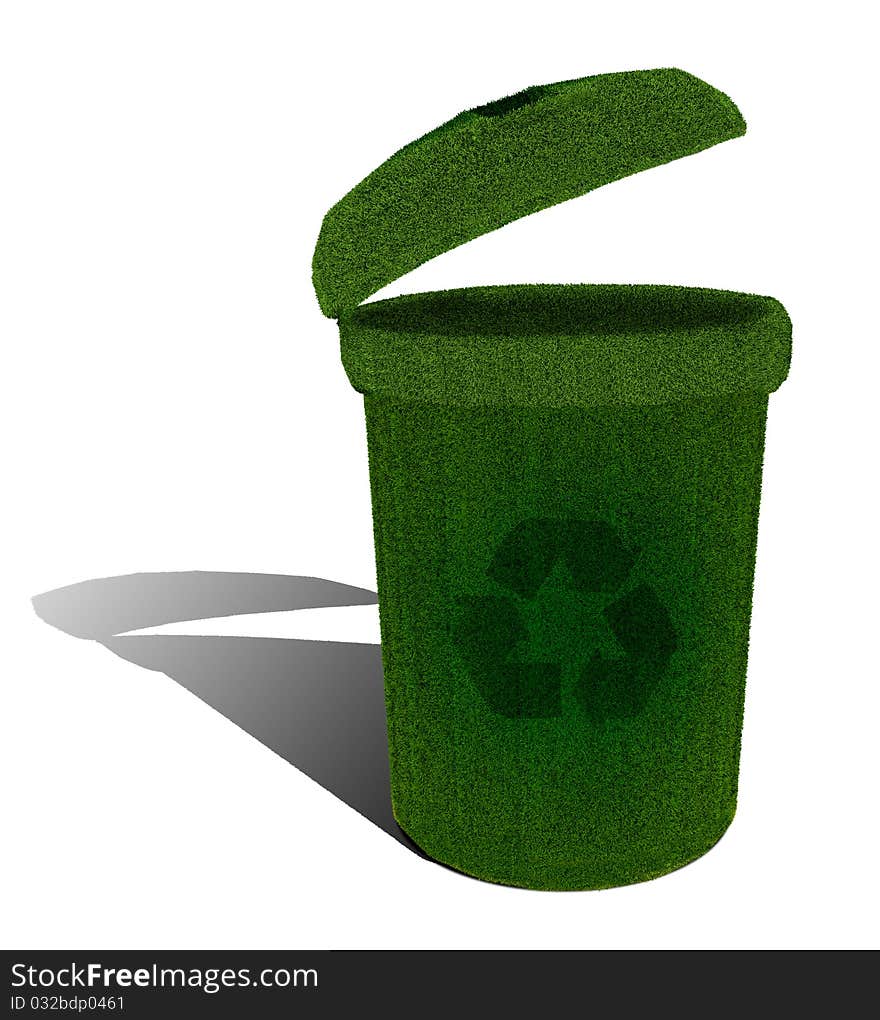 Green ecological recycle bin