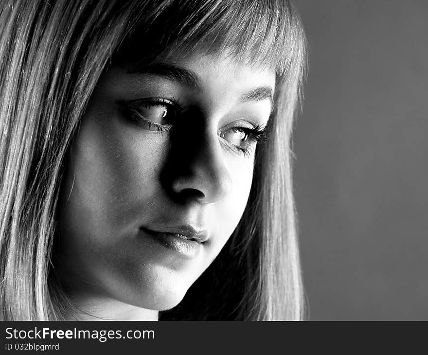 A closeup of a cute teenaged girl