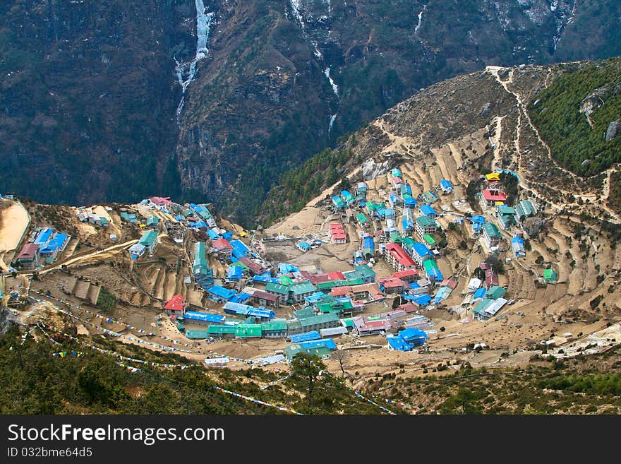 Sherpa village of Namche Bazar