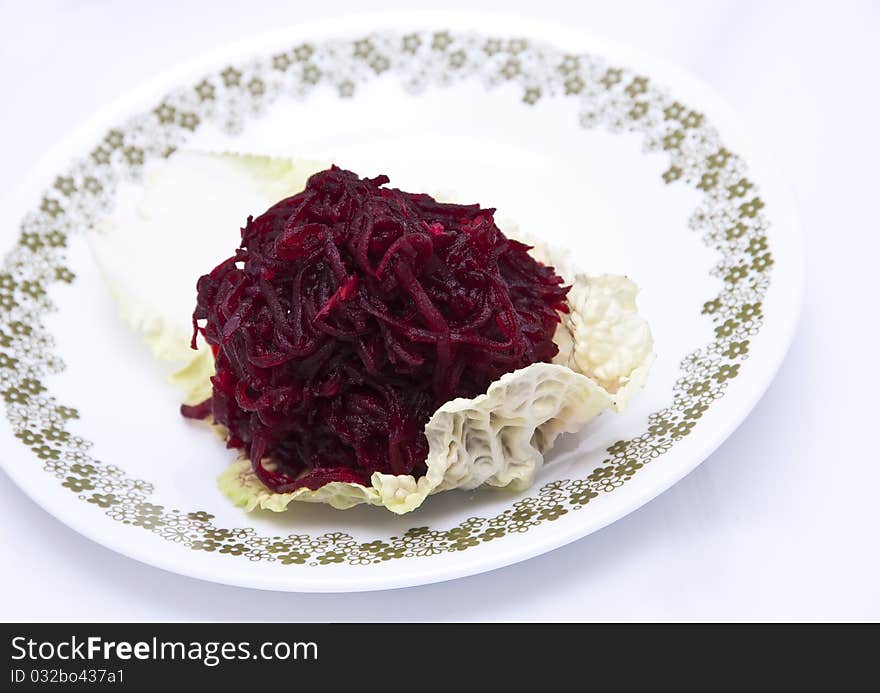 Boiled grated beets