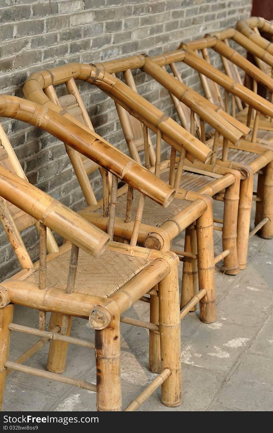 Bamboo chairs in Sichuan,west of China