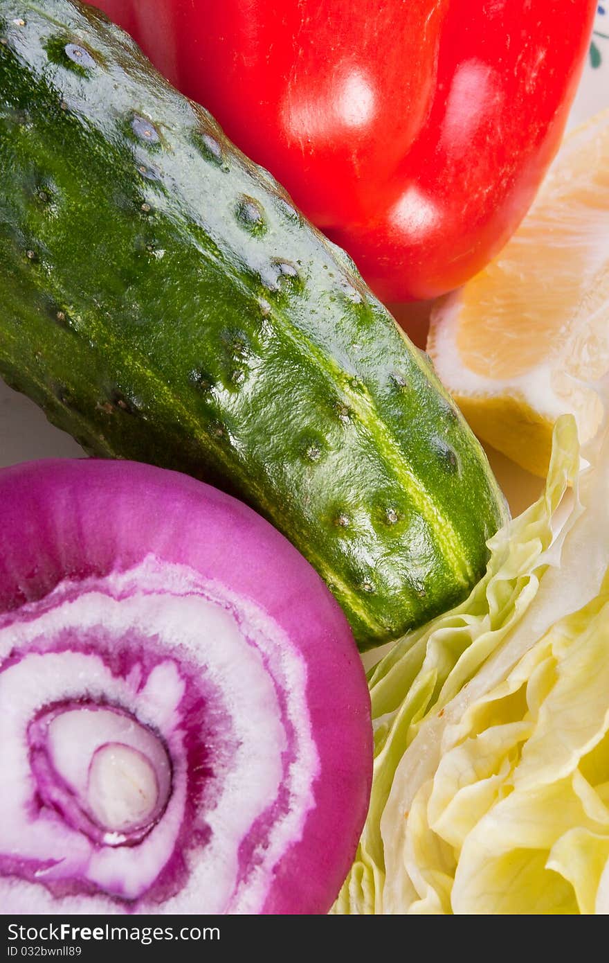 Arranged vegetables