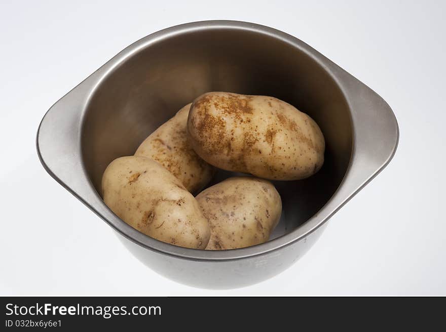 Potatoes isolated on the white background