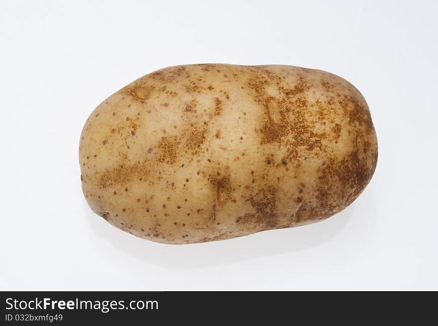 Potatoes isolated on the white background