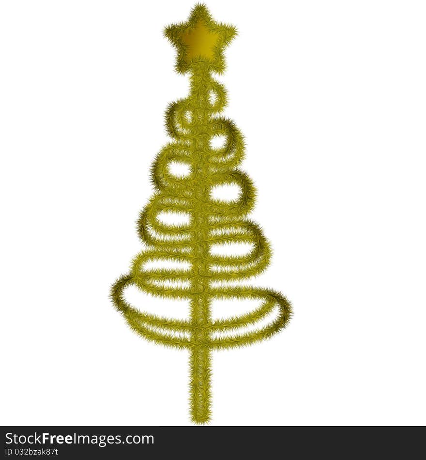 Illustration of christmas tree in colour