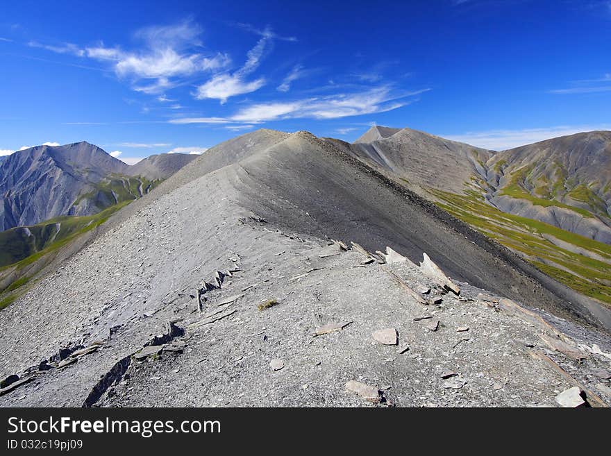 Mountain ridge in oisans, france