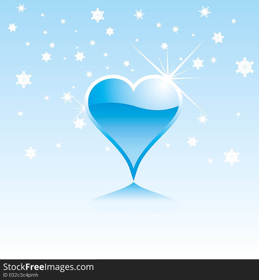 winter heart - vector