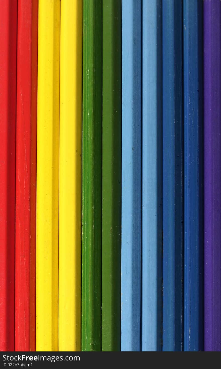 Pencils rainbow red green blue