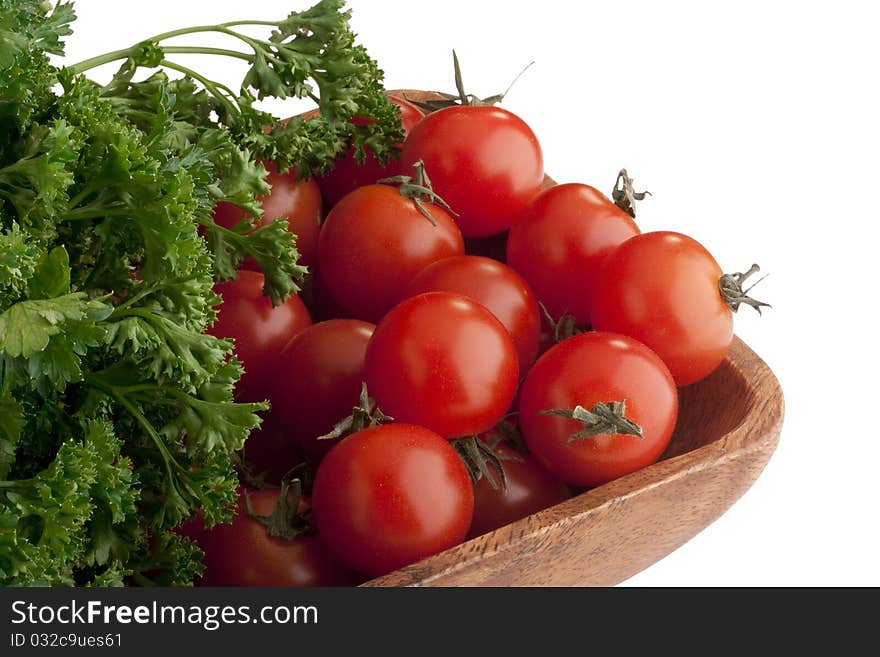 Small red tomatoes for cooking various delicacies and decorations.