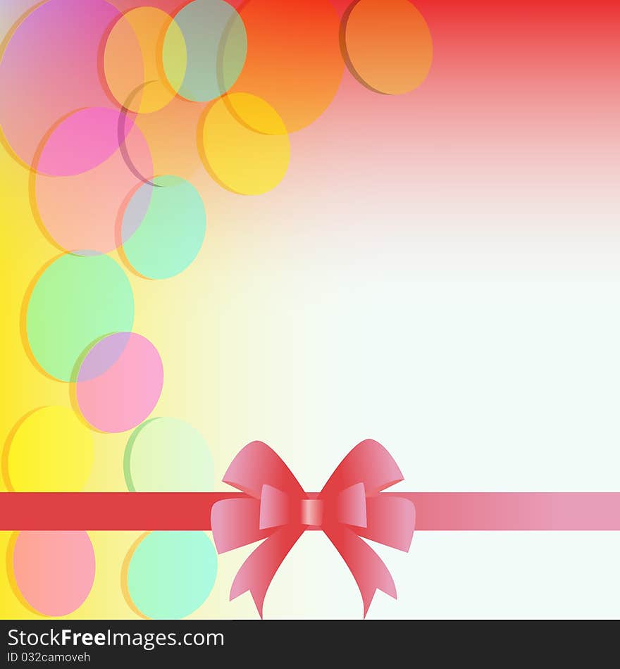 Background with a red bow. Background with a red bow