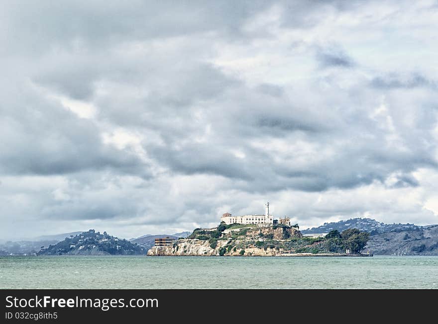 Alcatraz shines in the light of a San Francisco morning before a thunderstorm. Alcatraz shines in the light of a San Francisco morning before a thunderstorm.