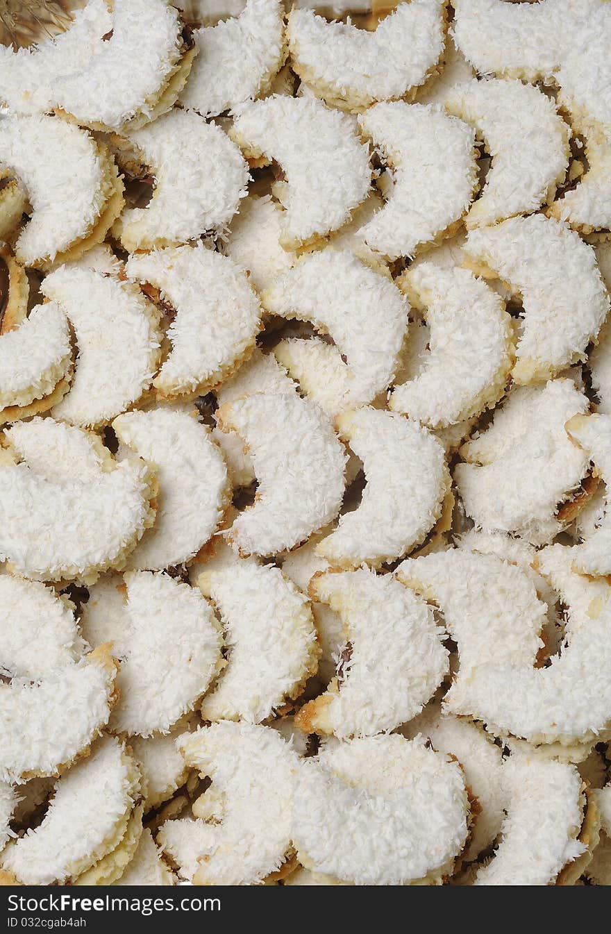 Detail of christmas biscuits with cocoa