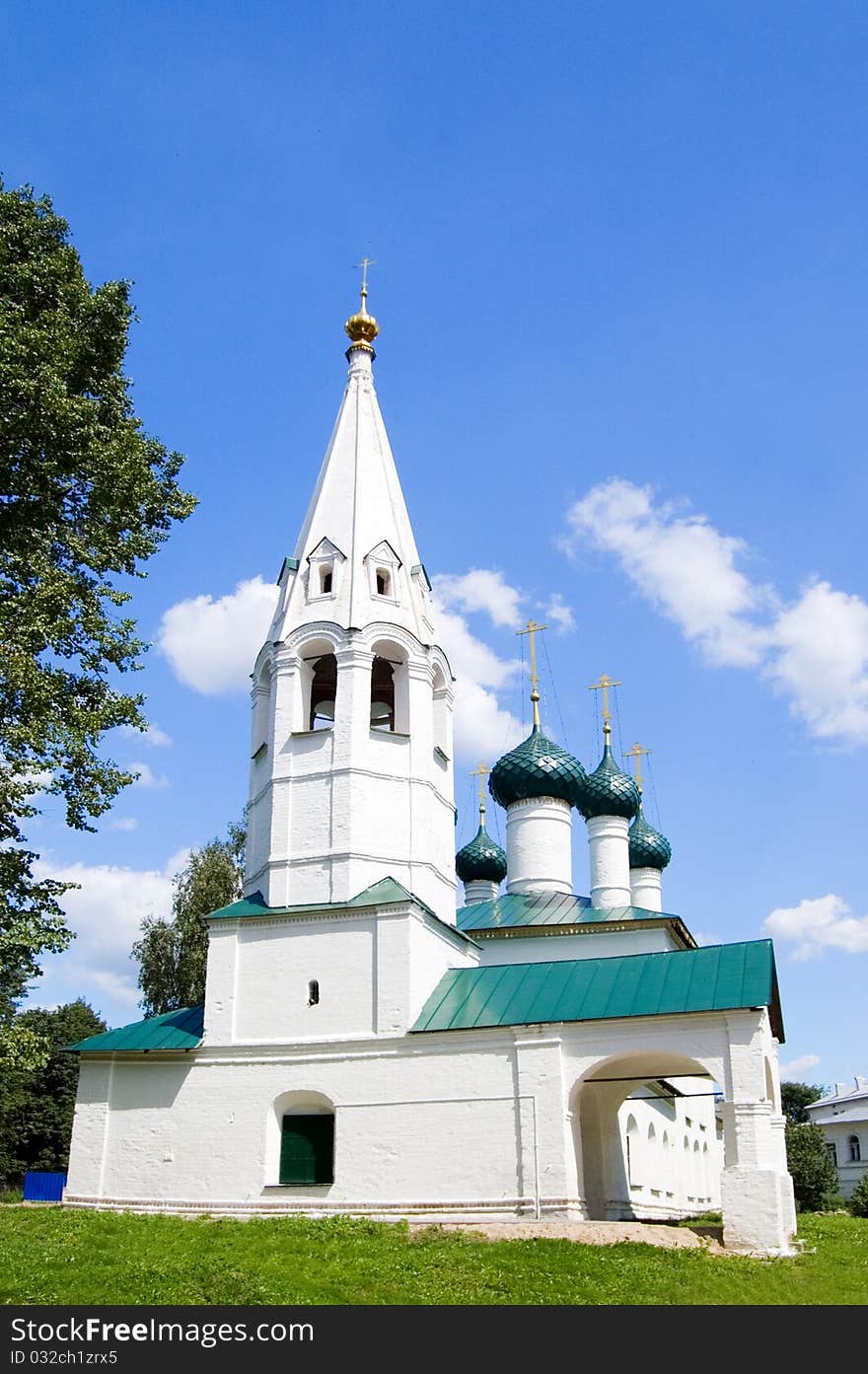 View of old church in Yaroslavl, Russia