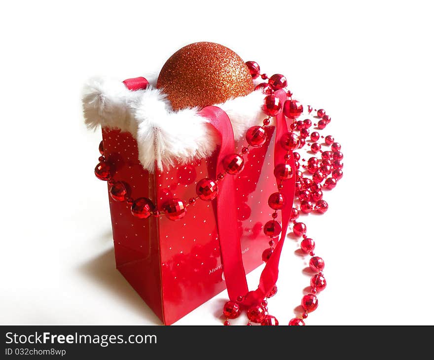 Christmas sale concept with red ball. Christmas sale concept with red ball