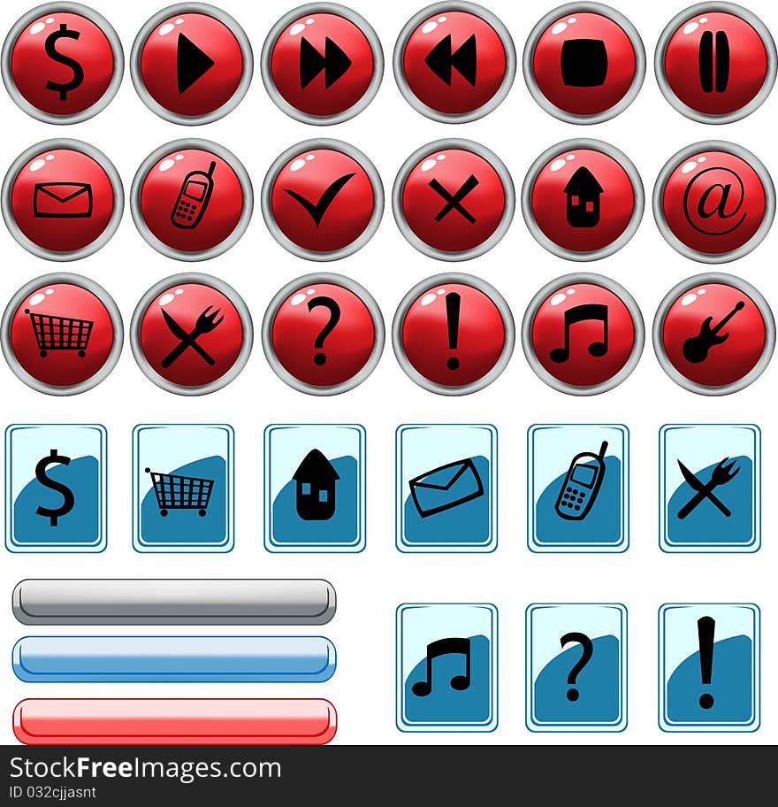 Vector set of internet buttons and icons. Vector set of internet buttons and icons