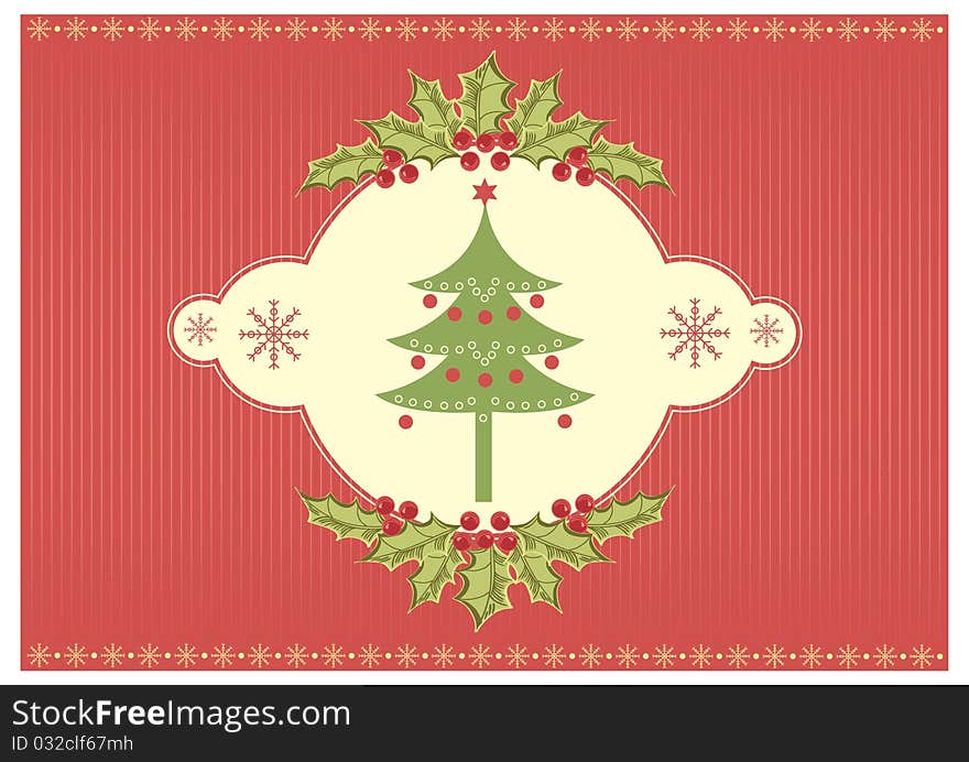 Christmas card.Vector vintage background for text.