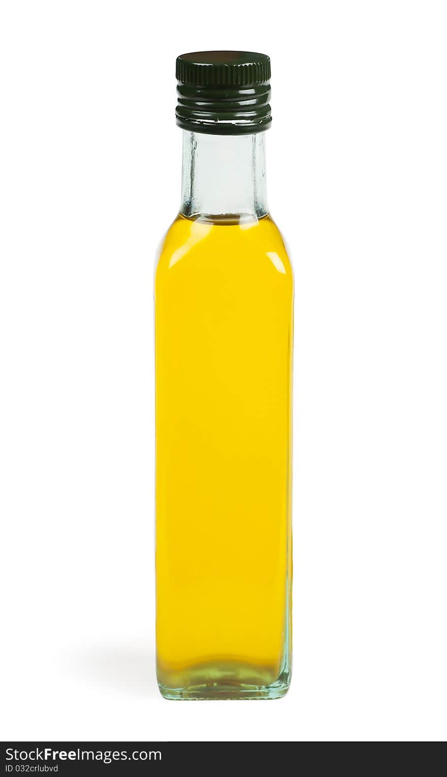 A bottle with olive oil isolated on the white