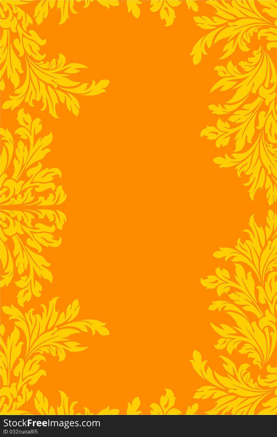 Yellow orange floral frame