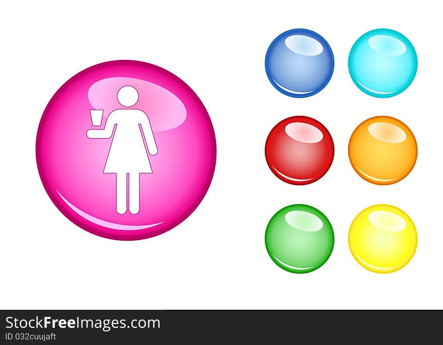 Orb sign woman on a white background