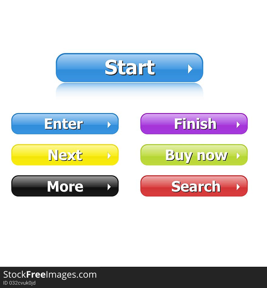 Vector Web 2.0 buttons on a white background